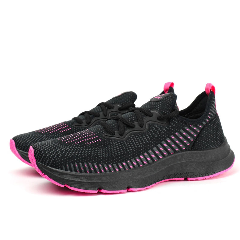 Tênis Caminhada Academia Feminino Preto Com meia LUPO